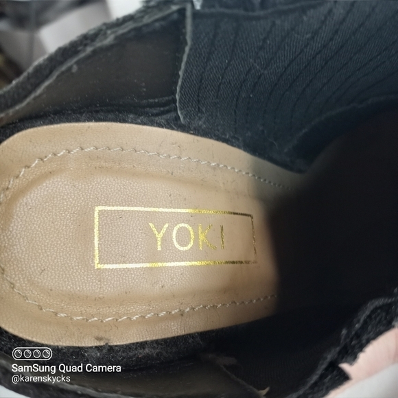 YOKI Black Fabric Ankle Boots Women's Size 7.5 - Picture 7 of 8